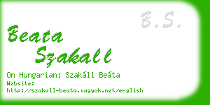 beata szakall business card