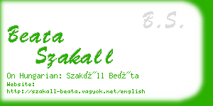 beata szakall business card